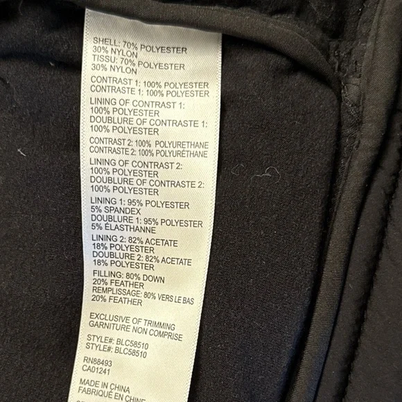 Blanc noir Blue and Black Puffer Jacket with Faux Fur Collar - Picture 5 of 8